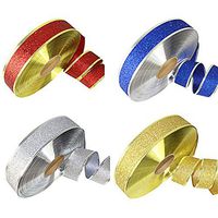 4 Pcs 2m Glitter Christmas Ribbon Wired Edge Ribbon Gift Wrapping Ribbon for DIY Craft Projects, Christmas Tree Decorations and Wedding Party Decorations