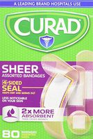 Curad Plastic Bandages, Assorted Sizes, 80 ct