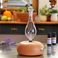 Aromatherapy Diffuser - Professional Grade - Wood and Glass (Orbis Lux Merus), Premium, Essential Oil Diffusers, Nebulizer, Nebulizing Machine, Waterless