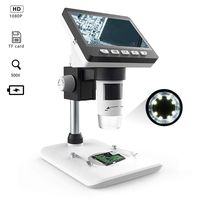 MUSTOOL G700 4.3 Inches HD 1080P Portable Desktop LCD Digital Microscope Support 10 Languages 8 Adjustable High Brightness LED with Adjustable Bracket Picture Capture Video Recording