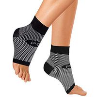 Patented Plantar Compression Sleeve for Plantar Fasciitis, Swelling and Foot/Arch Pain Relief (Single Sleeve, Black, S/M)