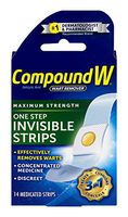 Compound W One Step Invisible Strips | Wart Removal | 14 Count, Pack of 2