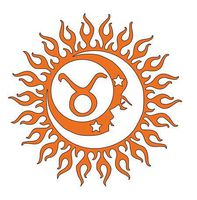 Home Grown Claremore Taurus (Zodiac) Vinyl Sticker | 5.5" Width X 5.5" Height (Orange)