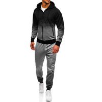 Mens Autumn Winter Packwork Print Sweatshirt Top Pants Sets Sport Suit Tracksuit