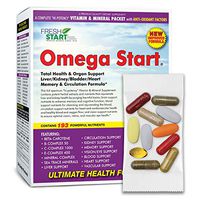 Omega Start - Complete Daily Vitamin Packet | Multivitamin Supplement with Antioxidants | Liver + Kidney + Memory + Heart Support | 30-Day Supply