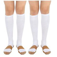 MojaSports Graduated Compression Socks Support Stocking Men Women Athletic, Medical, Sport, Running, Flight, Travel, Nurse, Boost Performance, Blood Circulation & Recovery. (White/Copper, XXL, 2Pr)