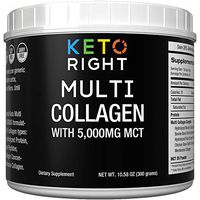 Keto Multi Collagen Protein Powder + MCT Oil Powder. 10,000mg Grassfed Collagen Peptides + 5000mg MCT Oil Powders. 2:1 Perfect Ratio. Zero Carb for Ketogenic Diet