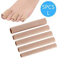 ZTL 5PCS Toe Cushion Tube 5.9" Toe Tubes Sleeves Protectors with Gel Lining for Cushions Corns, Blisters, Calluses, Toes and Fingers (Large, 0.78" Diameter)