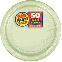Big Party Pack Leaf Green Paper Plates | 7" | Pack of 50 | Party Supply