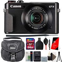 Canon PowerShot G7 X Mark II 20.1MP Digital Camera (Black) + 64GB Memory Card + Extra Battery + Card Reader + Lens Pen + Dust Blower + 50 Lens Tissue + Camera Case + 3pc Cleaning Kit + Mini Tripod