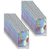 Orityle Hologram Aluminum Foil Self-Adhesive Bag Food Grade Stoarge Pouches Snack Accessories Gift Package Bag(20Packs, 9.1 x 12.8in + 1.6in)