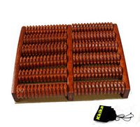 Kkika 6 Rows Solid Wooden Roller Foot Massager Pedicure Machine Foot Brush Wooden Feet Meridians Foot Massager