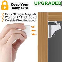 Child Safety Magnetic Cabinet Locks - Vmaisi 4 Pack Adhesive Baby Proofing Cabinets & Drawers Latches