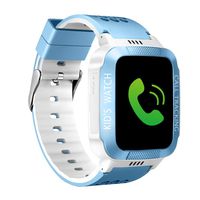 MIFXIN Upgraded Kids Smart Watch GPS Tracker Wrist Smartwatch Phone for Boys Girls Touch Screen Sport Watch with Phone Call Camera SOS Kids Birthday Learning Toy (Blue & White)