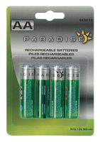 Sterno Home BA25115 Rechargeable Solar AA 900mAH Batteries, Green
