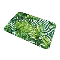 Jocund Home Carpet Fresh Tropical Plant Leaves Pattern Polyester Bathroom Kitchen Carpet 40x65cm