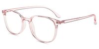 Firmoo Anti Blue Ray Computer Reading Glasses, Vintage Chic Square TR Frame, Anti Eyestrain UV400 Protection Glasses for Women（Pink, 2.50）