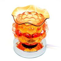 Aromar Spa Touch-Activated Electric Oil Lamp: Aromatherapy Essential Oil & Wax Burner / Warmer / Diffuser With High-Powered 50-Watts Dimmable Halogen Bulb: Orange Grape