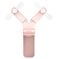 Ronessy Travel Fan Hand Fan Personal Fan Handheld Fan Battery Operated Rechargeable Portable Pocket Fan(Dual Head, Pink2)