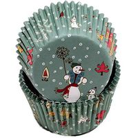 Chef Craft 21821 Paper Patterned Snowman Baking Cups, 50 Count, Snowmen