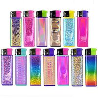 Colorful Iridescent Lighters for Smokers, Refillable - 4 Pack