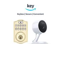 Kwikset SmartCode 914 Keypad Smart Lock + Amazon Cloud Cam | Key Smart Lock Kit (Polished Brass)