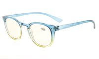 Eyekepper Blue Light Blocking Glasses Digital Eye Strain Prevention Womens Computer Reading Glasses (Blue-Yellow Frame, 2.00)
