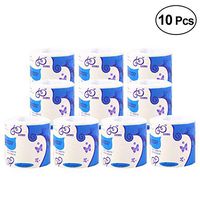 suonabeier Rolls Toilet Paper 3 Ply Toilet Tissue White Toilet Paper Soft Tissues,Hollow Replacement Roll Paper Print Interesting Toilet Paper Table Kitchen Paper (10 PACK)