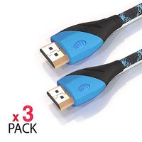 HDMI Cable , HDMI to HDMI Cable Supports 4K@60Hz FHD 3D 2160P 1080P 18Gbps High Speed HDMI Cable 10Ft (3-Pack), JH-Link 4K HDMI Cable.