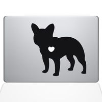 The Decal Guru I Love My French Bulldog Decal Vinyl Sticker, 11" MacBook Air, Black (1480-MAC-11A-BLA)
