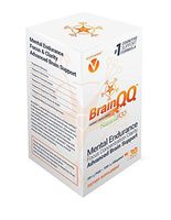 BrainQQ Get SMART! Enhanced HIGH Absorption Nootropic Brain Formula-Concentration, Focus, Clarity & Memory Peak Performance. 100mg of Ubiquinol (QH) plus Natural PQQ 20mg