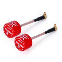 nidici Foxeer Lollipop 3 FPV Antenna 5.8GHz RHCP Ommi 2.5dbi MMCX Antenna for FPV Quadcopeter TX/RX/VTX (Angle)(Red,Pack of 2) 