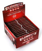 1 box - Elements Red Connoisseur King Size Slim Slow Burning Rolling paper + tips