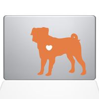 The Decal Guru I Love My Pug Decal Vinyl Sticker, 13" MacBook Air, Orange (1487-MAC-13A-P)