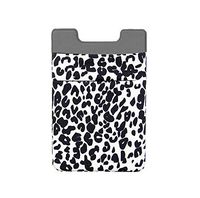 lenoup Stretchy Leopard Print Cell Phone Card Holder, Stick On Cell Phone Wallet for Credit Card, Business Card ID and Keys, Phone Pocket for Almost All Phones