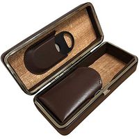 Prestige Import Group - 3 Cigar Folding with Snap Lock Cigar Travel Case - Color: Brown