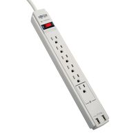 Tripp Lite 6 Outlet Surge Protector Power Strip 6ft Cord 990 Joules Dual USB Charging LED & INSURANCE (TLP606USB)