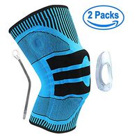 Knee Brace Compression Sleeve (1 Pair FDA) - Sleeve Support for Men Women with Patella Gel Pads & Side Stabilizers Relief Injury Recovery Basketball and More Sports (Blue, XL)