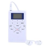 Fosa Mini Portable LCD FM Radio Digital Signal Processing Wireless Receiver With Earphone (White)