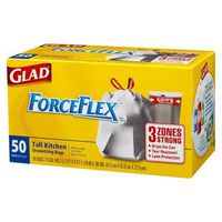 Glad Forceflex Tall Kitchen Drawstring Trash Bags 13 Gal 50 Ct