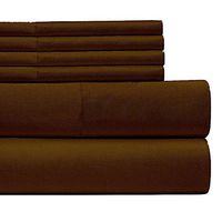 Egyptian Home Collection 1800 Series Luxury Deep Pocket Bed Sheet/Twin Size/Brown