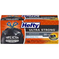 Hefty Ultra Strong Multipurpose Large Black Trash Bags, Unscented, 30 Gallon, 14 Count