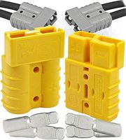 Anderson SB50 50 Amps Connector, 12V Yellow 2 Pole Housing, w/ 8 AWG Contact (1 Pair)