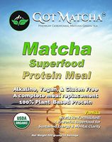 Matcha Superfood Protein Meal - with Sacha Inchi, Raw, Vegan, Organic, Low Glycemic, 14g Protein/Serving - 500g Bulk Vanilla