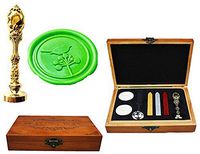 MNYR Cute Bird on Flower Luxury Wood Box Rose Gold Metal Peacock Wedding Invitations Gift Cards Paper Stationary Envelope Seals Custom Logo Wax Seal Sealing Stamp Wax Sticks Melting Spoon Gift Box Kit