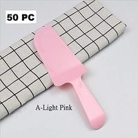 Wonderful Deluxe Disposable Plastic Tableware Premium Cake Knives Cutlery For Party & BBQ - 50 PC (A-Light Pink)