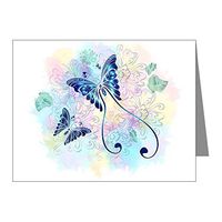 Note Card Long Tailed Butterfly with Flowers