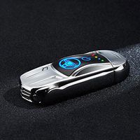 Szblk Lighter Plasma Lighter Double Arc Lighter Charging Metal Windproof Lighter Suitable for Camping Hiking Outdoor Barbecue Kitchen (Color : Silver)