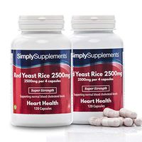 Red Yeast Rice 2500mg Super Strength | Supports Healthy Cholesterol Levels | 240 Capsules in Total = 60 Day Supply