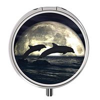 Glad grace Dolphin Pill Organizer Custom Design Pill Box with 3 Components Metal Portable Pill Case for Pocket,Daily Needs and Travelling.